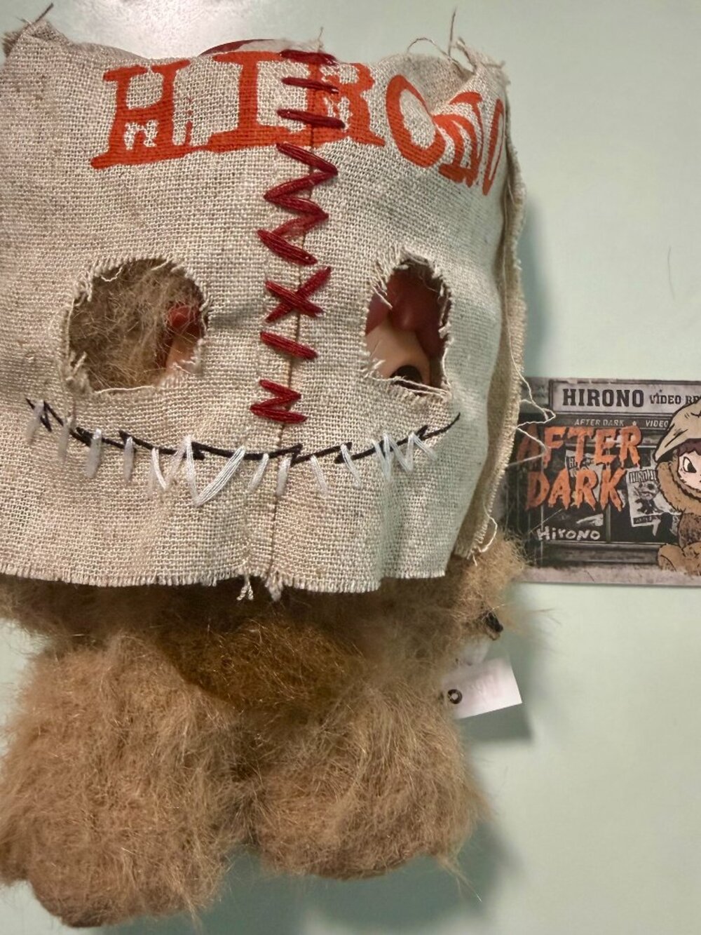 Hirono After Dark MASKED Bear Plush Pendant 🎃 POP MART Burlap Mask Halloween